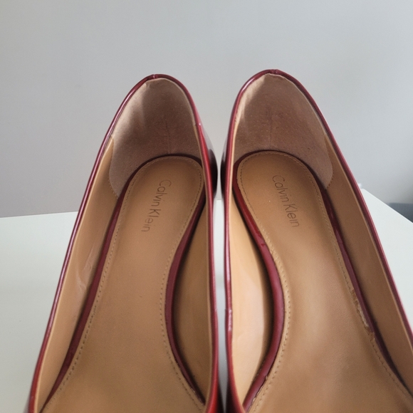 Calvin Klein Gayle Women's Pointy Toe Classic Pump Dress Heels Crimson Red - Picture 16 of 16